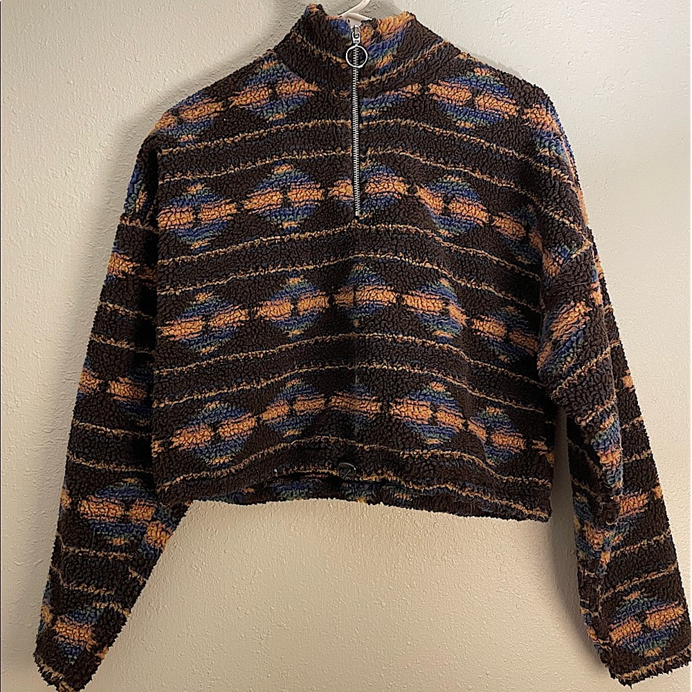 $75 BDG Urban Outfitters O-Ring Half Zip Fleece Pullover